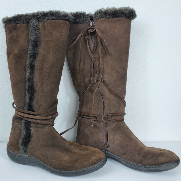 Banana Republic Suede Sherpa Lace Zipper Boots - Picture 4 of 8